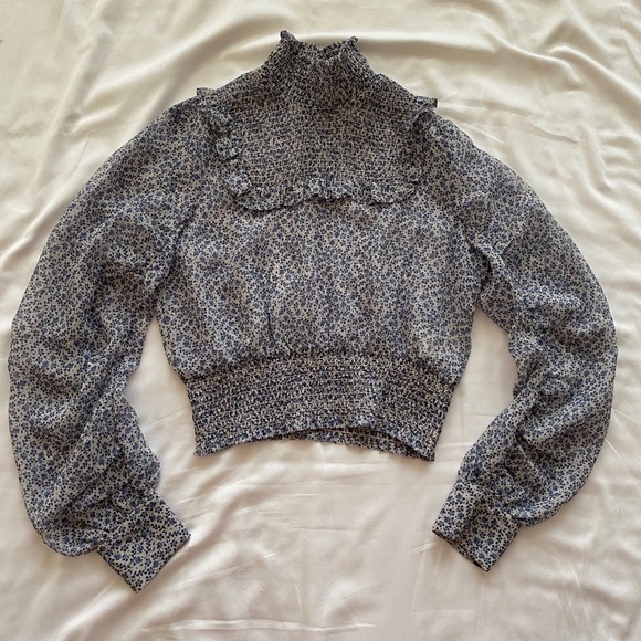 H&M Tops - H&M Floral Long Sleeve Turtleneck Shirt